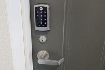 Smart lock on a door